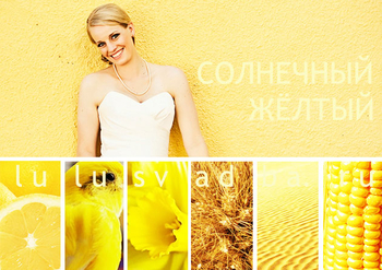 Палитра желтых цветов и оттенков на свадьбе